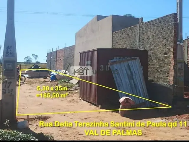 Terreno com 186m², à venda, no bairro Parque Val de Palmas em Bauru