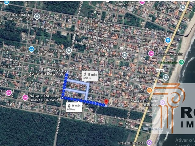 Terreno à venda, no bairro Nereidas em Guaratuba