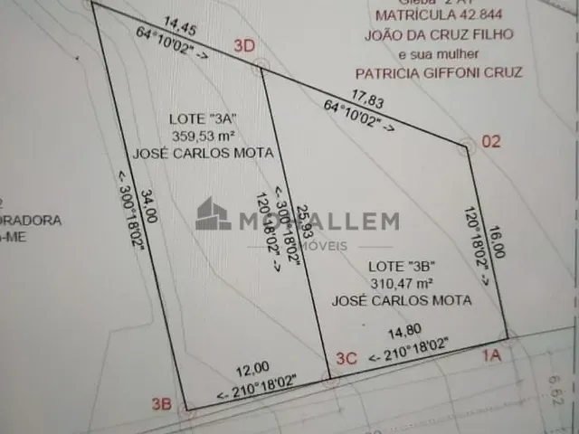 Terreno com 310m², à venda, no bairro Rebourgeon em Itajubá
