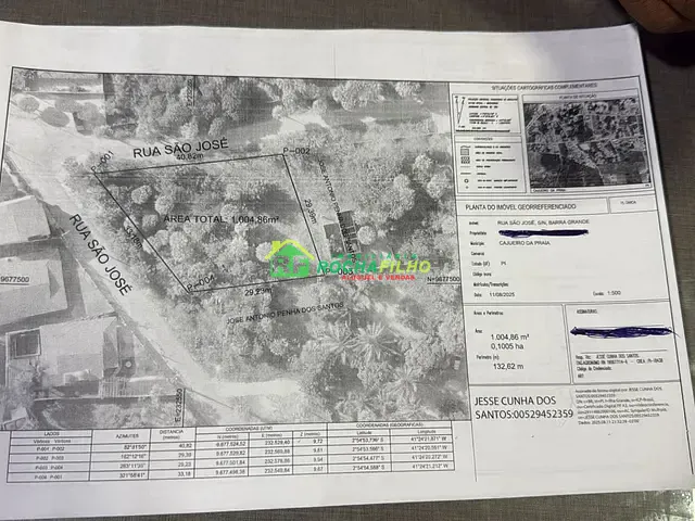 Terreno com 1005m², à venda, no bairro Barra Grande em Cajueiro da Praia