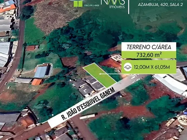 Terreno com 733m², à venda, no bairro Vila Minas Gerais em Apucarana