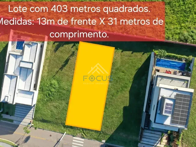 Terreno com 403m², à venda, no bairro Villagio Azzure em Itupeva