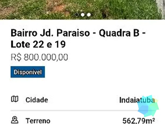 Terreno com 562m², à venda, no bairro Jardim Paraíso em Indaiatuba