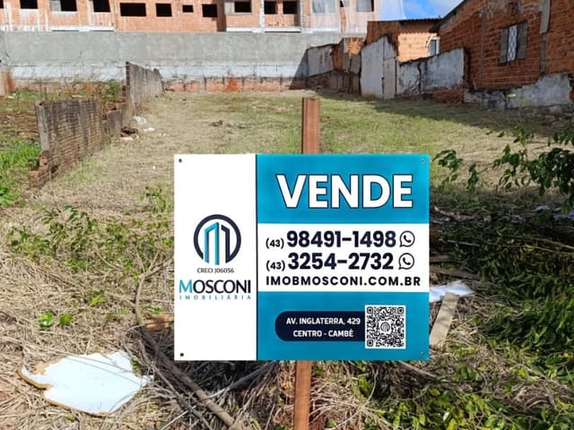 Terreno com 418m², à venda, no bairro Jardim Santo Antonio em Cambé