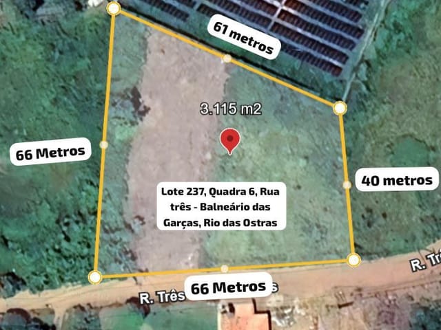 Terreno com 3115m², à venda, no bairro Balneário das Garças em Rio das Ostras