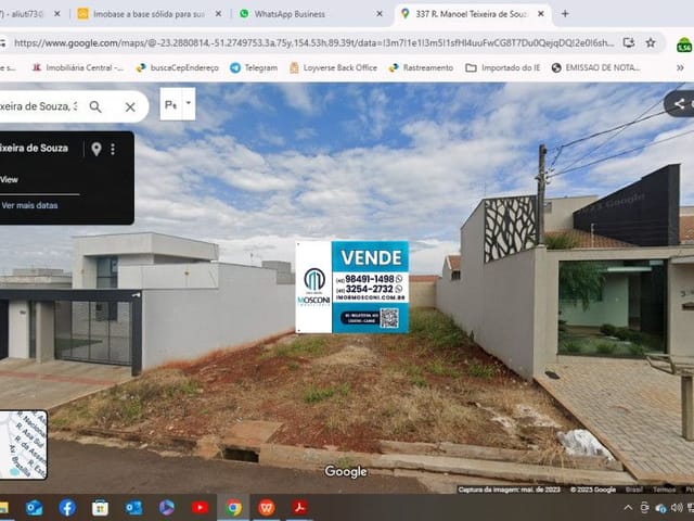 Terreno com 412m², à venda, no bairro Jardim Das Manções em Cambé