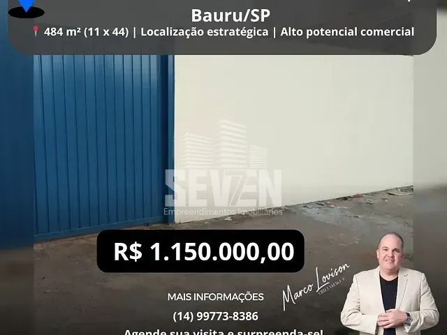 Terreno com 484m², à venda, no bairro Jardim América em Bauru