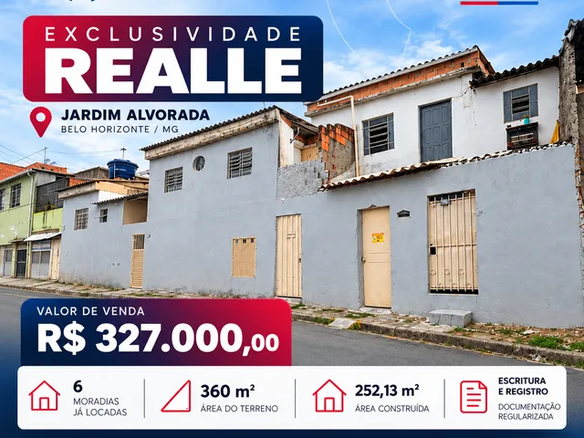 Terreno com 360m², à venda, no bairro Jardim Alvorada em Belo Horizonte