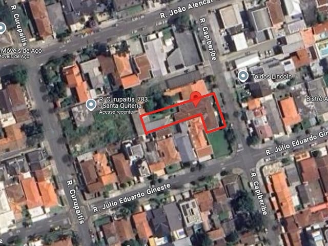 Terreno com 842m², à venda, no bairro Santa Quitéria em Curitiba