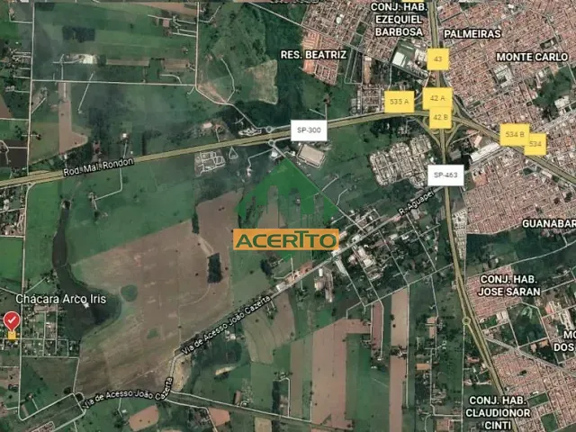 Terreno com 5000m², à venda, no bairro Chácaras de Recreio Monteiro em Araçatuba