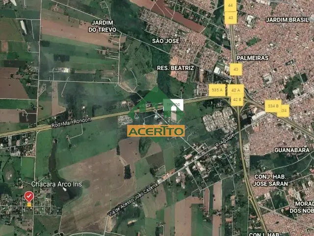 Terreno com 5000m², à venda, no bairro Chácaras de Recreio Monteiro em Araçatuba