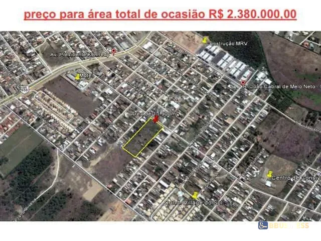 Terreno com 1190000m², à venda, no bairro Parque Novo Jockey em Campos dos Goytacazes