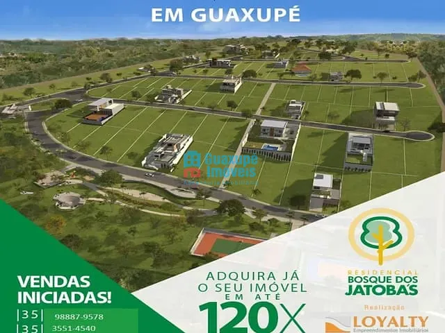 Terreno com 402m², à venda, no bairro RESIDENCIAL BOSQUE DOS JATOBÁS em GUAXUPÉ