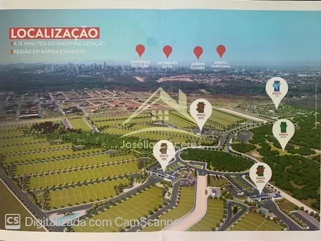 Terreno com 295m², à venda, no bairro Loteamento Parque das Águas em Várzea Grande