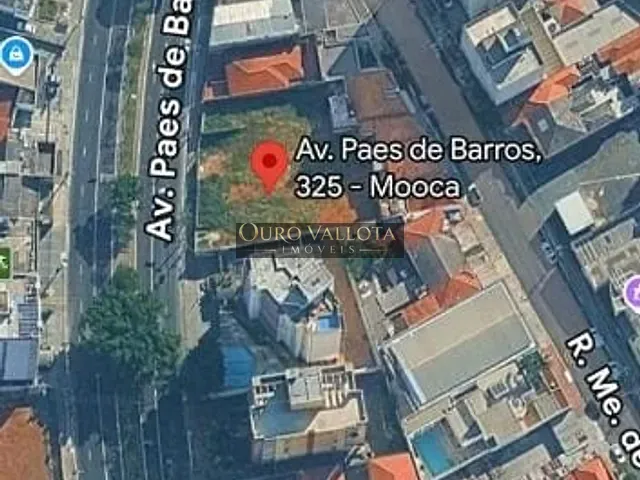 Terreno com 1011m², à venda, no bairro Mooca em São Paulo