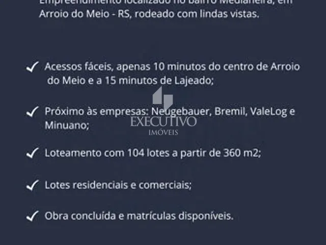 Terreno à venda, no bairro Medianeira em Arroio Do Meio