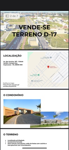 Terreno com 180m², à venda, no bairro Parque Rosário em Campos dos Goytacazes