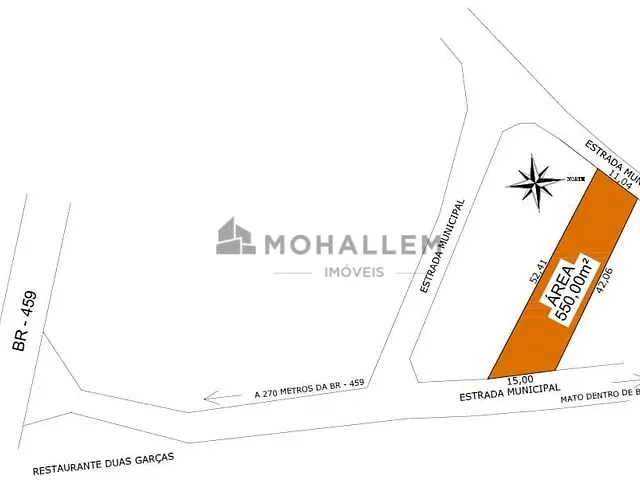Terreno com 550m², à venda, no bairro Capote em Piranguinho