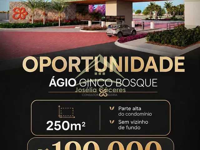 Terreno com 250m², à venda, no bairro Condomínio Residencial Florais da Mata em Várzea Grande