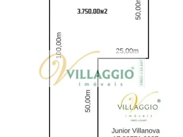 Terreno com 3750m², à venda, no bairro Chácara Bela Vista em São José do Rio Preto