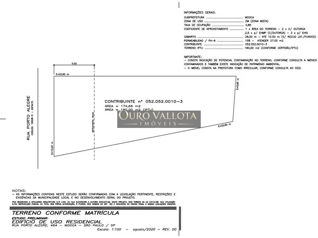 Terreno com 180m², à venda, no bairro Vila Bertioga em São Paulo
