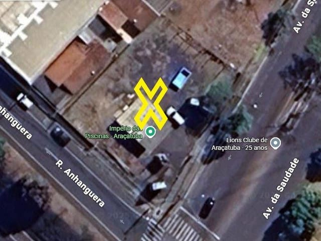 Terreno com 996m², para alugar, no bairro Saudade em Araçatuba