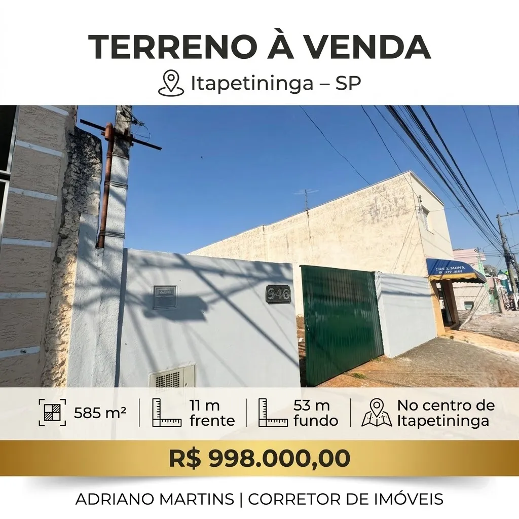 Terreno comercial para venda em Centro, 585m²