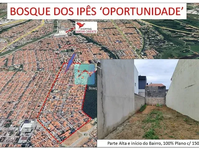 Terreno com 150m², à venda, no bairro Residencial Bosque dos Ipês em São José dos Campos