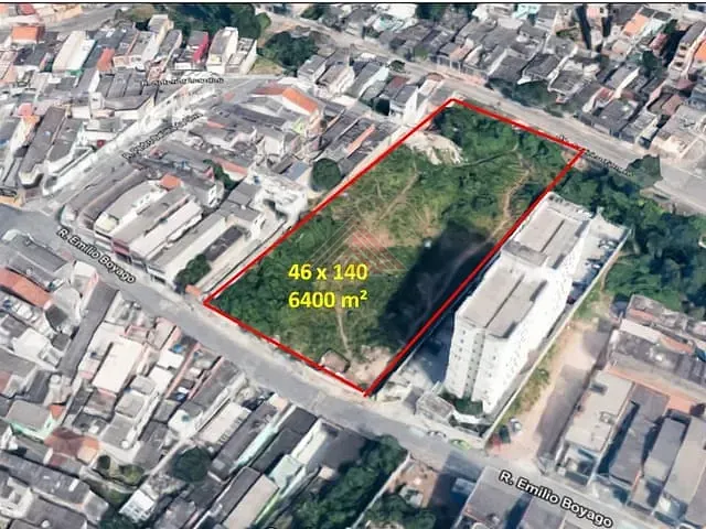 Terreno com 6400m², à venda, no bairro Jardim Mauá em Mauá