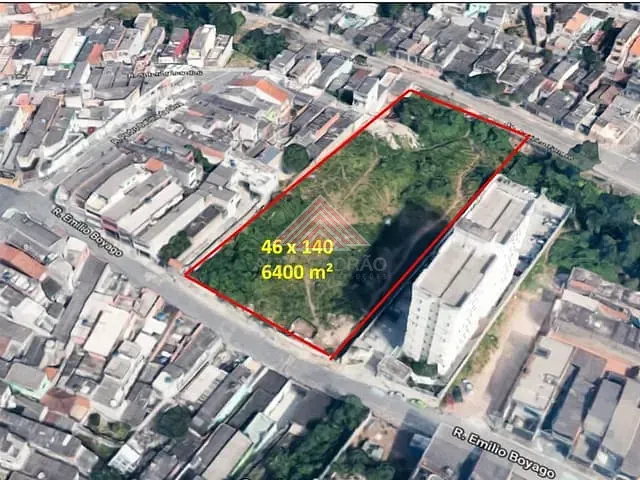 Terreno com 6400m², à venda, no bairro Jardim Mauá em Mauá