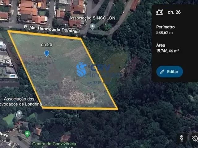 Terreno com 15750m², à venda, no bairro Monte Belo em Londrina