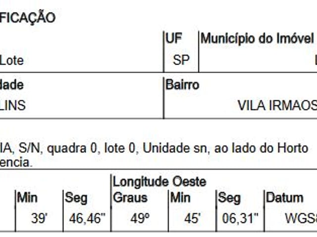 Foto do Terreno - Terreno à venda 10M², VILA IRMAOS ANDRADE, LINS - SP | Imobiliária Compare