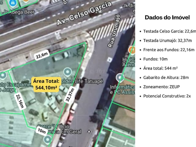 Foto do Terreno - Terreno comercial para venda em Tatuapé, 545m² | Lares e Andares Imóveis