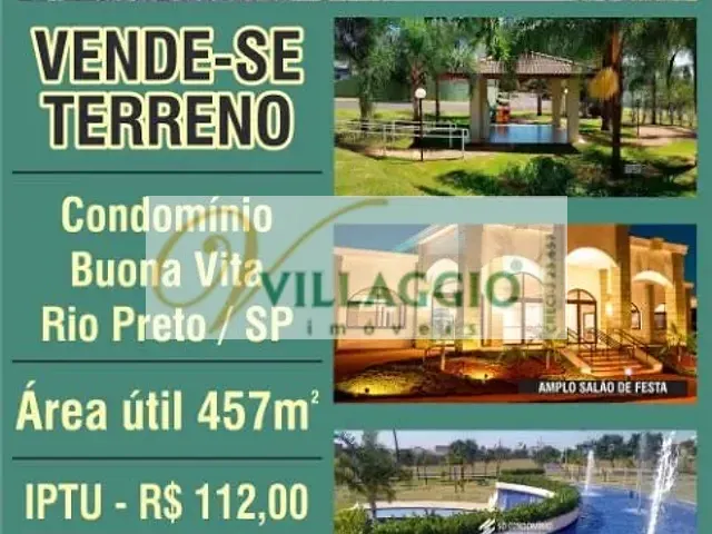 Terreno com 457m², à venda, no bairro Parque Residencial Buona Vita em São José do Rio Preto