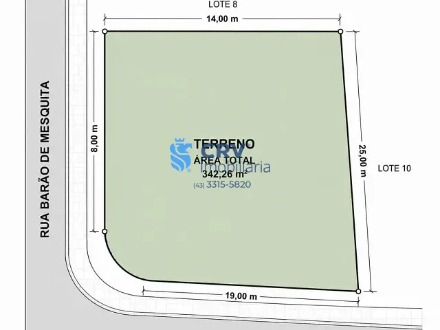 Terreno com 342m², à venda, no bairro Jardim Presidente em Londrina