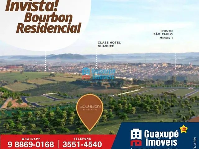 Terreno com 330m², à venda, no bairro Bourbon Residecial em Guaxupé