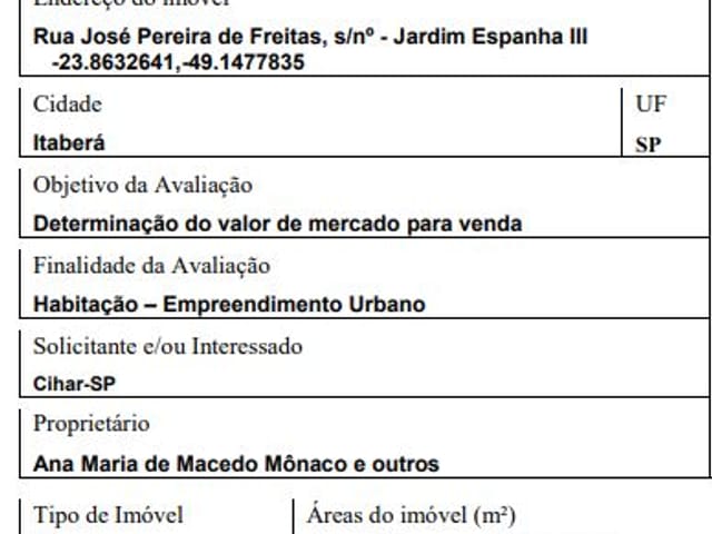 Foto do Terreno - Terreno à venda 10M², JARDIM ESPANHA III, ITABERA - SP | Imobiliária Compare