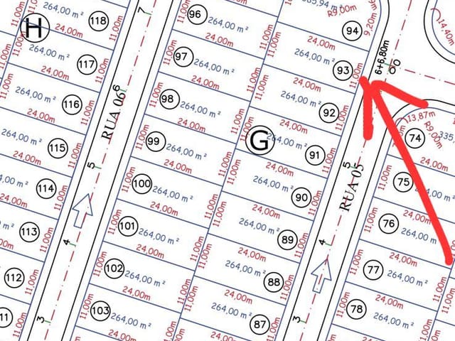 Terreno com 264m², à venda, no bairro Parque das Nações em Pindamonhangaba