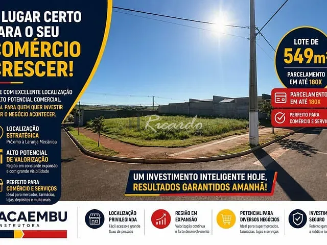 Terreno com 555m², à venda, no bairro Loteamento Bem Viver Arapongas em Arapongas