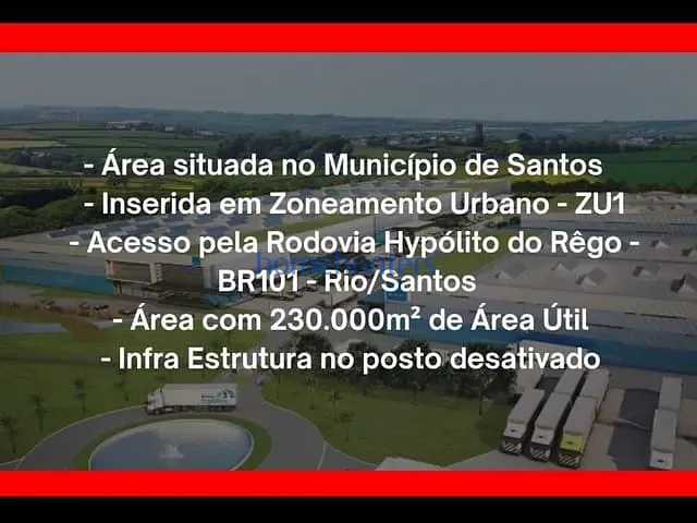Terreno com 240000m², à venda, no bairro Vale do Quilombo em Santos
