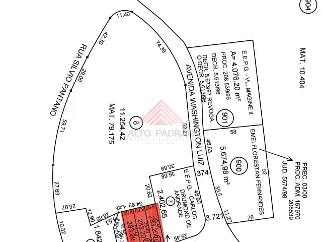 Terreno com 849m², à venda, no bairro Vila Magini em Mauá