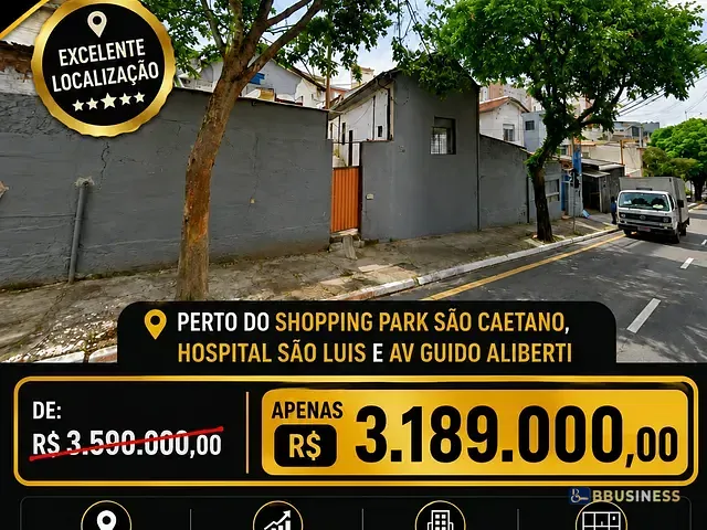 Terreno com 1050m², à venda, no bairro Centro em São Caetano do Sul
