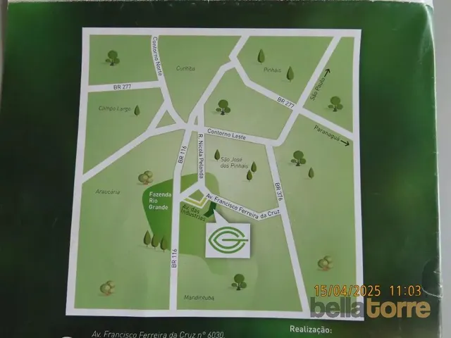 Terreno à venda, no bairro Eucaliptos em Fazenda Rio Grande