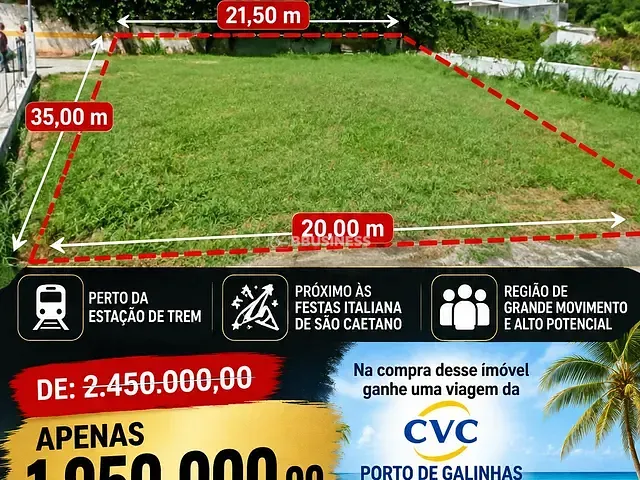 Terreno com 700m², à venda, no bairro Fundação em São Caetano do Sul