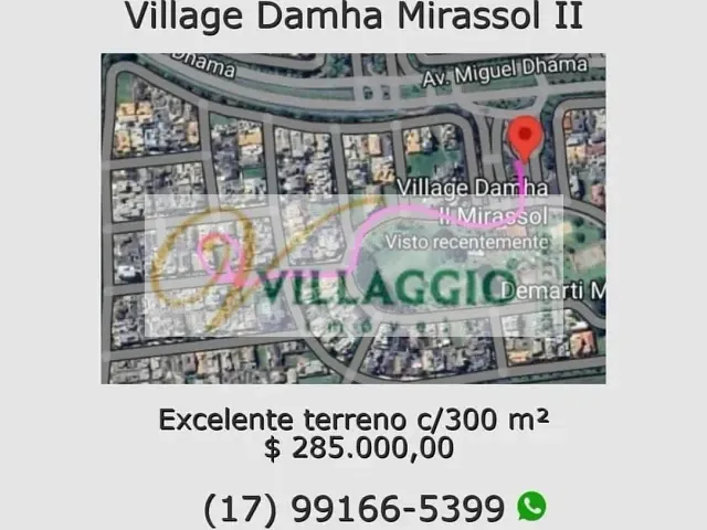 Terreno com 300m², à venda, no bairro Village Mirassol II em Mirassol