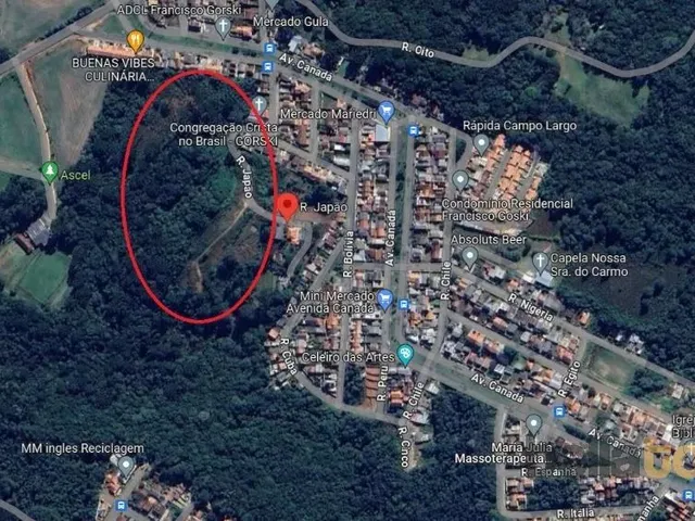 Terreno à venda, no bairro Conjunto Habitacional Monsenhor Francisco Gorski em Campo Largo