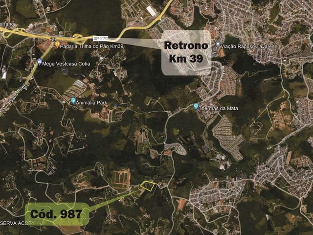 Terreno com 18455m², à venda, no bairro Taboleiro Verde em Cotia