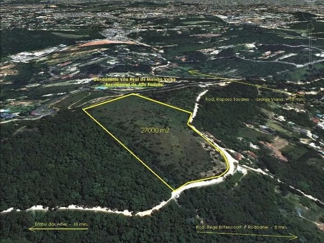 Terreno com 27354m², à venda, no bairro Chácaras Uirapuru em Embu das Artes