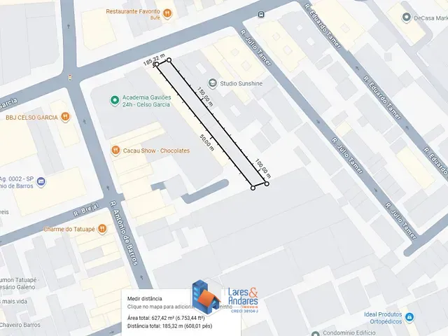Terreno com 628m², à venda, no bairro Tatuapé em São Paulo