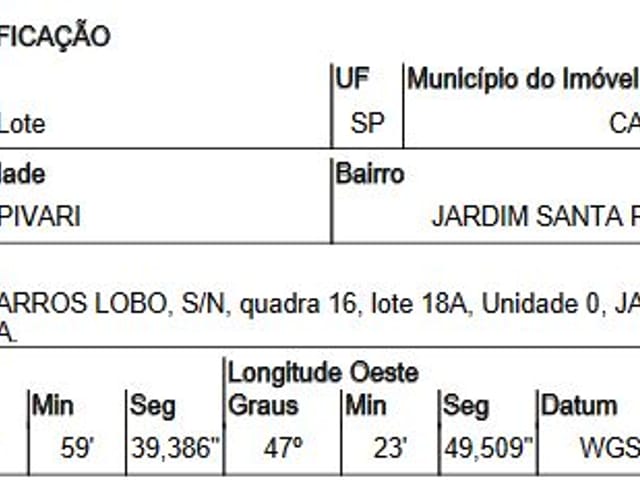 Foto do Terreno - Terreno à venda 10M², JARDIM SANTA RITA DE CASSIA, CAPIVARI - SP | Imobiliária Compare